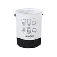 thumbnail image 2 of Kbndieu Linen Foldable Laundry Hamper, Large Collapsible Laundry Baskets with Easy Carry Handles, Clothes Hampers for Bedroom, Bathroom, Dorm, Laundry Room, White, 2 of 6