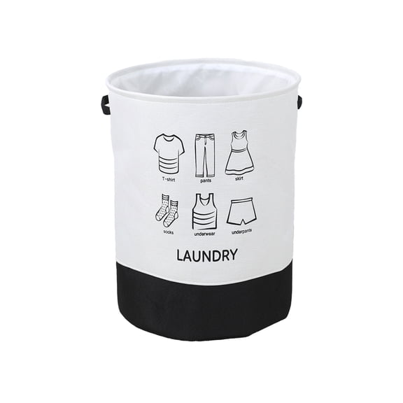 Fasiaou Laundry Hamper Large Canvas Fabric Lightweight Storage Basket/Toy Organizer/Dirty Clothes Collapsible Waterproof for College Dorms, Boys and Girls Bedroom,Bathroom,White