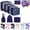 Navy, variant on 8 Set Packing Cubes for Travel Essentials - Lightweight Carry-On Luggage Organizer Bags with Shoe, Clothes & Laundry Bags for Airplane, Family & Business Travel(Beige)