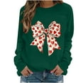 thumbnail image 4 of HAiming Valentines Day Sweatshirts for Women Long Sleeve Cute Bow Print Tops Casual T-Shirts Trendy Tee, 4 of 8