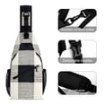 thumbnail image 3 of Full Print Chest Bag 8×15in Outer Large Bag On Both Sides Of Mesh Bag Inside Pocket Design Sponge Pad Shoulder Strap White Buffalo Plaid Check Tartan Scotland_1, 3 of 8