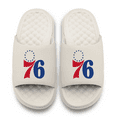 thumbnail image 2 of Unisex ISlide Cream Philadelphia 76ers Primary Motive Slide Sandals, 2 of 5