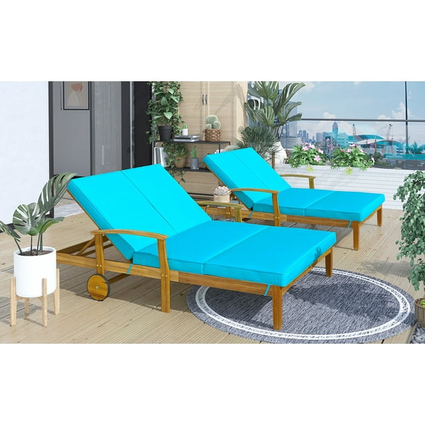 Patio Outdoor Furniture Adjustable Lounge Chairs Clearance Black All Weather Wicker And Thick Blue Cushion Sofa Couch Bed For Poolside Deck Backyard 2 Pack Com Patio Outdoor Furniture Adjustable, Outdoor Lounge Chairs Clearance