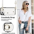 thumbnail image 2 of for iPhone 11 Pro Max Case Wallet with Strap for Women,Crossbody Lanyard and Wristlet Strap,Zipper Pocket,Credit Card Holder,Ring Stand,RFID Blocking Phone Wallet Cases(6.5 inch,White), 2 of 18