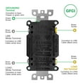 thumbnail image 6 of UCOMEN Decorator GFCI Receptacle with LED Indicator, Tamper Resistant, Weather Resistant, 15A, 125V, White 1 Pack, 6 of 6