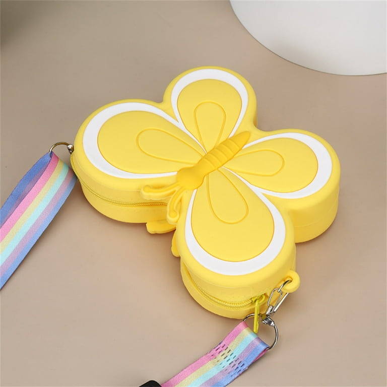 Sprifallbaby Little Girls Silicone Crossbody Purse Cute Butterfly