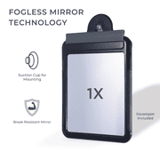 Zadro Fogless Shower Mirrors for Travel with Suction Cups and Squeegee