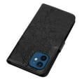 thumbnail image 5 of Decase iPhone 12 Case, Butterfly Patterned Wallet Case, Magnetic Folio Faux Leather with Wrist Strap Credit Card Holder Slots Kickstand Protective Cover For iPhone 12, Black, 5 of 14