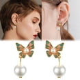 thumbnail image 3 of Pendientes Aufruh Pendientes pintados a cuadros Pendientes desparejados de ensueño Pendientes colgantes con animales Joyas para que estés guapa, 3 of 8