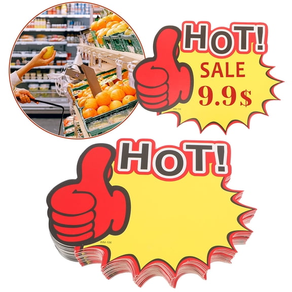FRCOLOR 200pcs Blank Price Tags for Retail Store Sale Signs Supermarket Advertising Labels for Commerce Display Paper Labels