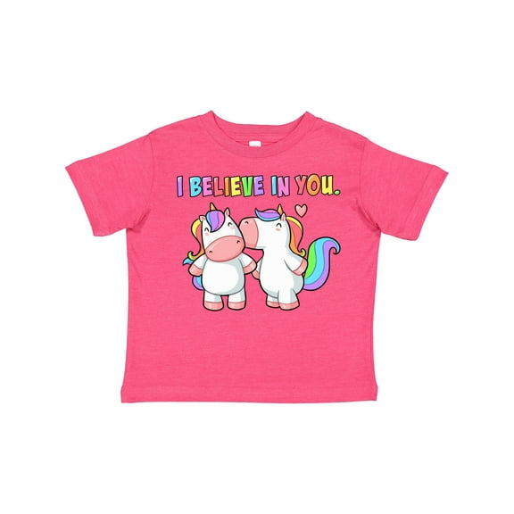 Inktastic I Believe in You Cute Rainbow Unicorns Boys or Girls Toddler T-Shirt