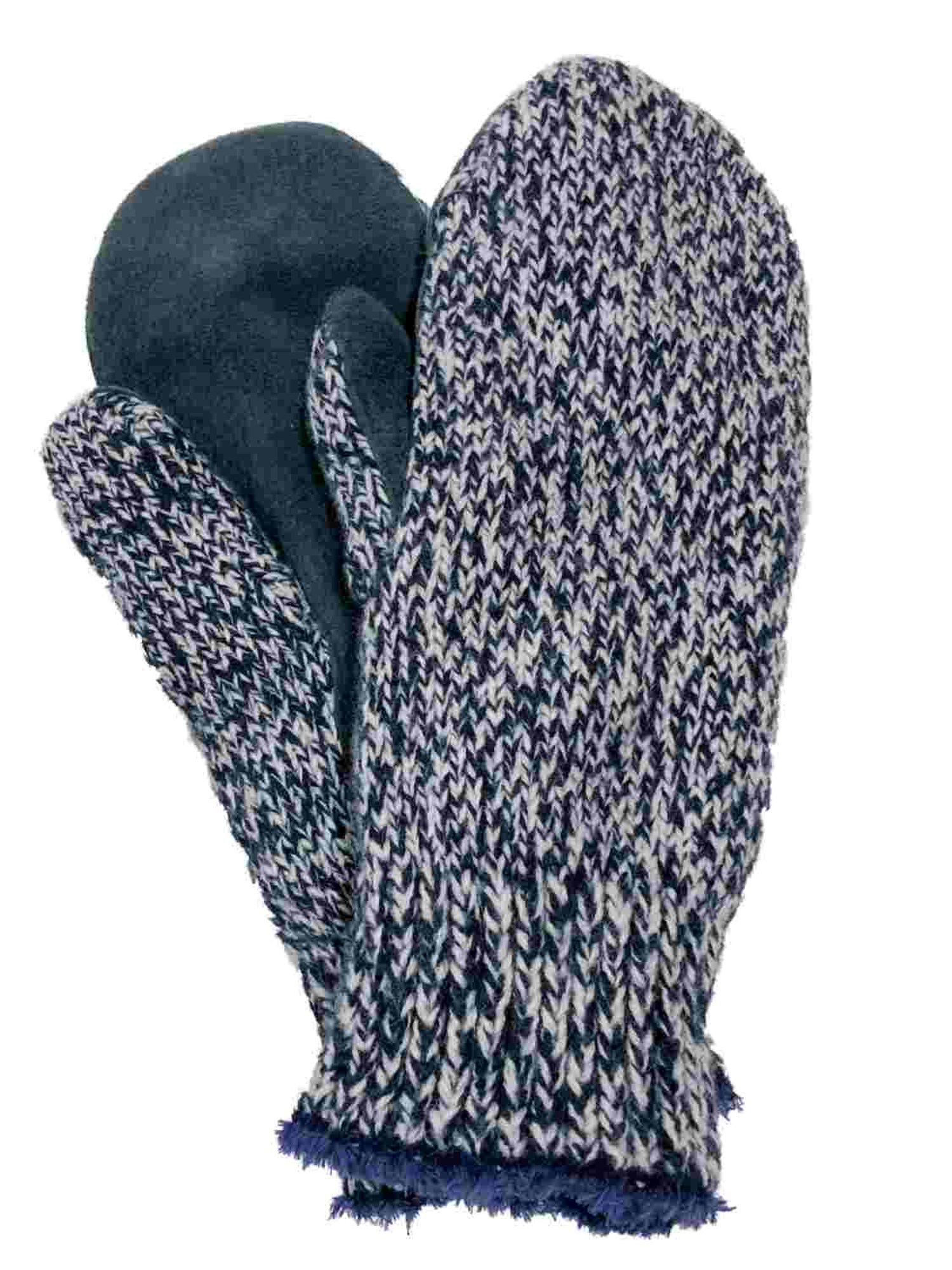 Isotoner Isotoner Womens Blue Speckle Knit Mittens With Plush