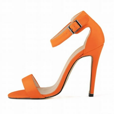 

SHYBNM 2024 Women s Open Toe Ankle Strap Stiletto Heels Color Buckle Strap High Heels Party & Daily Classic Solid Wear