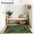 thumbnail image 3 of ODIKA 8'x10' Machine Washable Non-Slip Area Rug, Enchanted Holly Berry Christmas Floor Seasonal Decoration High Traffic Rug, Red, 631465, 3 of 7