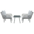 thumbnail image 3 of SAFAVIEH Londyn Outdoor Patio 3 Piece Lounge Set, Grey, 3 of 11