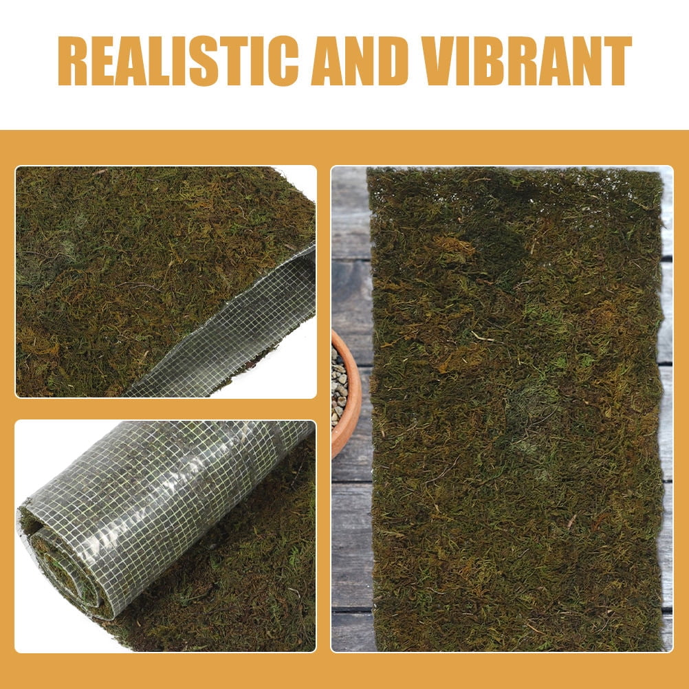 Soimiss Water Resistant Artificial Moss Turf for Decorative Garden and Indoor Green Scenery
