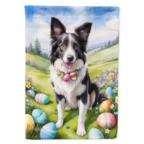 Border Collie Easter Egg Hunt Garden Flag 11.25 in x 15.5 in