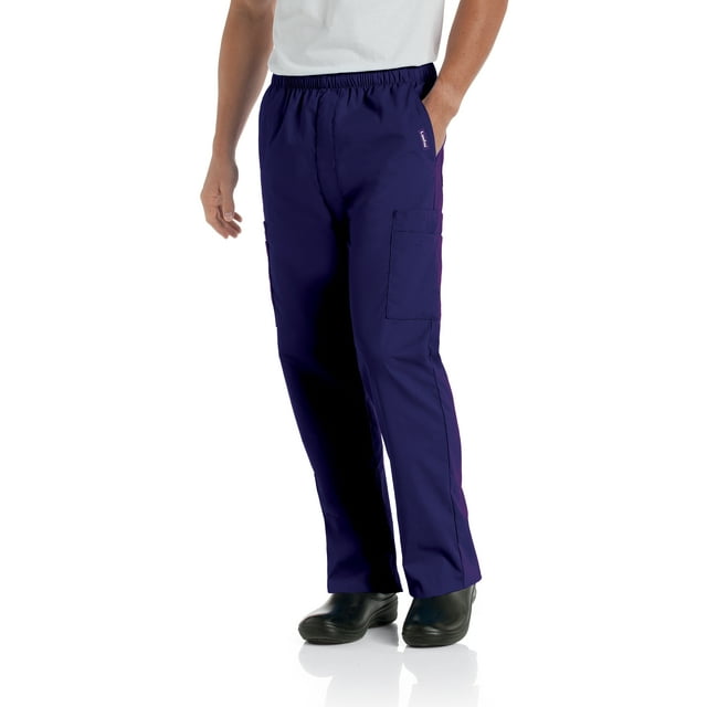 Landau Essentials 7 Pocket Scrub Pants for Men's: Classic Relaxed Fit, Elastic, Zipper Front, Pull-on Medical 8555