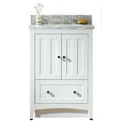 23.75-in. W Floor Mount White Vanity Set For 3H8-in. Drilling Bianca Carara Top White UM Sink