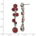 thumbnail image 2 of Silver-tone Red Crystal Post Long Drop Dangle Earrings 47x11mm Wide Dangle Earring for Women, 2 of 2