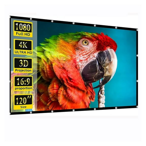 Projector Screen 250 Inch Portable Foldable Soft High Density White Wrinkle-Free Indoor Outdoor Projector Movies Scree ,Wrinkle-Resistant Design