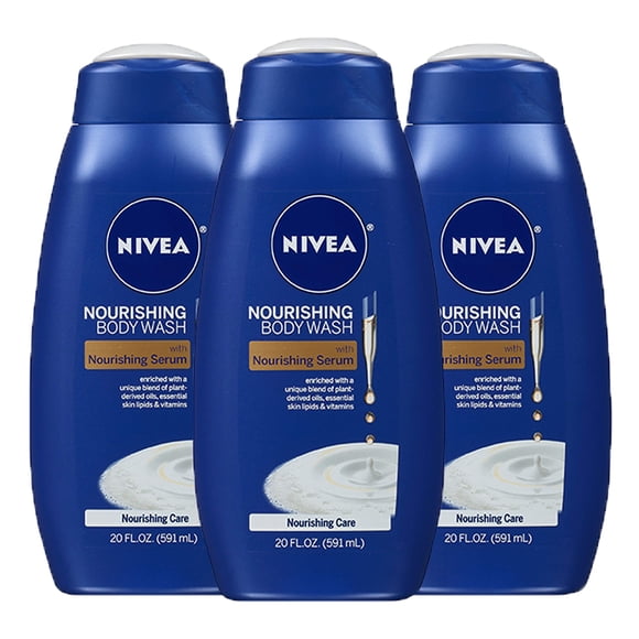 Gel de baño Nivea Nourishing Care con sérum, 600 ml (paquete de 3)