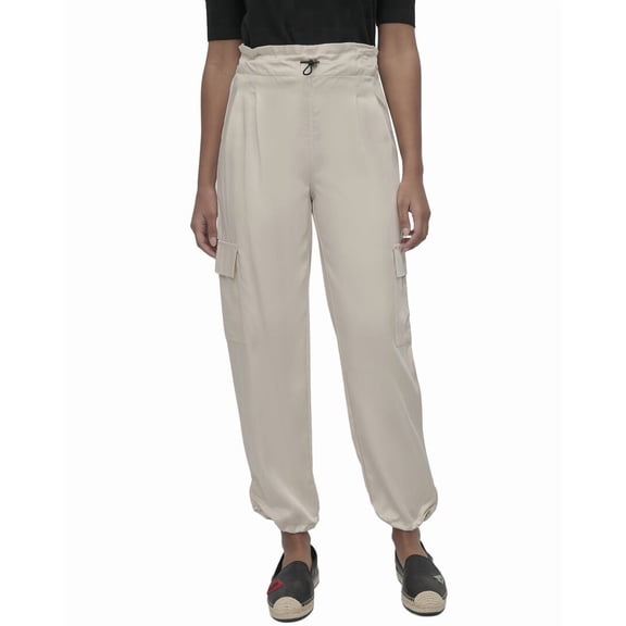 DKNY womens High Waist Soft Cargo Pant, l, Tan
