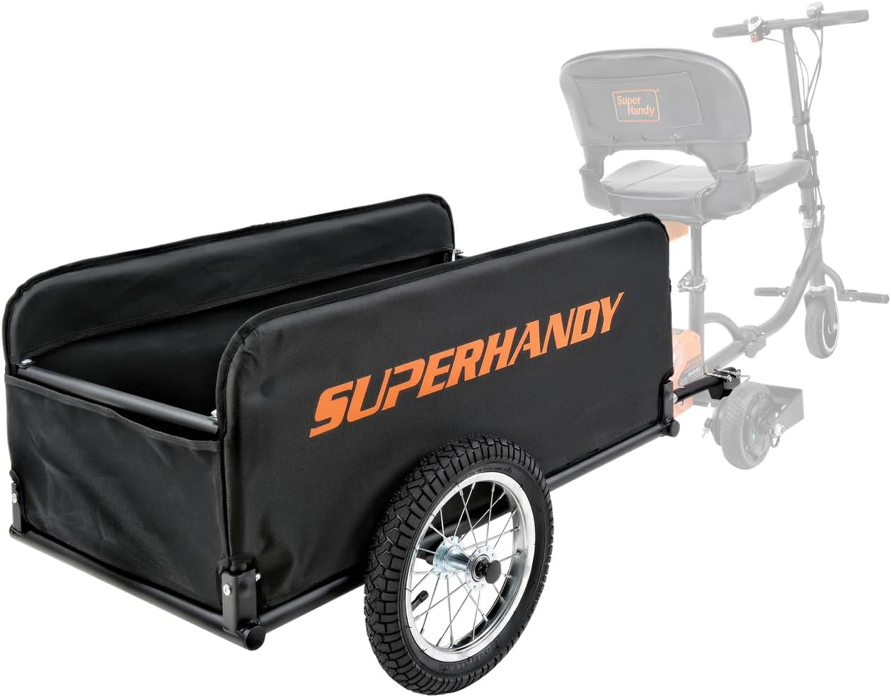 SuperHandy Scooter Cargo Trailer - 155 lbs Capacity, Tool-Free Setup, Fits GUT112/GUT140/GUT142 Scooters