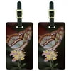 Butterfly on Flower Luggage Tags Suitcase Carry-On ID, Set of 2