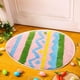 thumbnail image 1 of Felpudo de Pascua ZJT250120077 | Suave tapete ovalado de cachemira sintética de 40 x 60 cm con base antideslizante | Diseño de huevos de Pascua multicolor | Decoración para puerta de entrada, cocina, 1 of 5