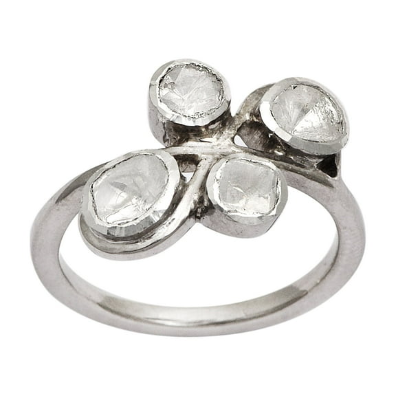 Mooneye 0.50 CTW Natural Diamond Polki Classic Solitaire 925 Sterling Silver Women Gifts Ring