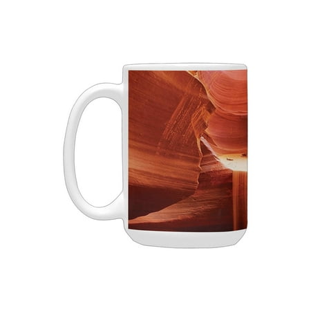 

Natural Cave Decorations Collection Ocean and Sky View from Inside the Rock Cavern Mediterranean Sea Ceramic Mug (15 OZ) (Made In USA)
