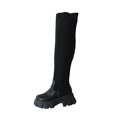 thumbnail image 2 of Mikilon Bottes Grande Taille pour Femmes Automne Longues à Talon Bas Plateforme Tricot au-Dessus du Genou, 2 of 3