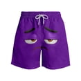 thumbnail image 4 of Gelikeya Boys Swim Trunks Board Shorts Funny 3D Cartoon Face Print Swimming Trunks Quick Drying Beach Shorts Casual Summer Outfits 2026 #01 Purple, 9-10 Years, 4 of 4