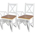 thumbnail image 1 of vidaXL Dining Chairs 2 pcs White Pinewood, 1 of 4