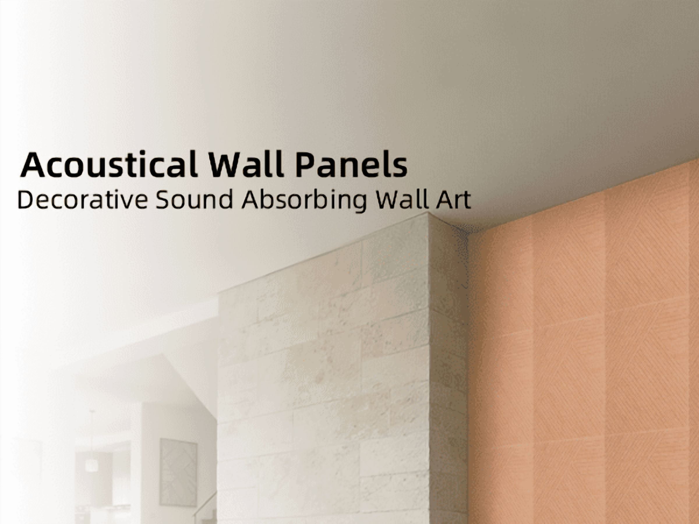 6 Pack Large Acoustic Panels, 23.6*23.6 Inch Decorative Sound Absorbing Panels, Noise-Reducing and Flame-retardant for Studio, Home (Triangle Log Light )
