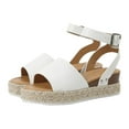 thumbnail image 4 of Modisza Open Toe Platform Wedge Sandals Buckles Ankle Strap Dressy Shoes Espadrilles Flatform Arch Support Walking Slides White 6.5, 4 of 6