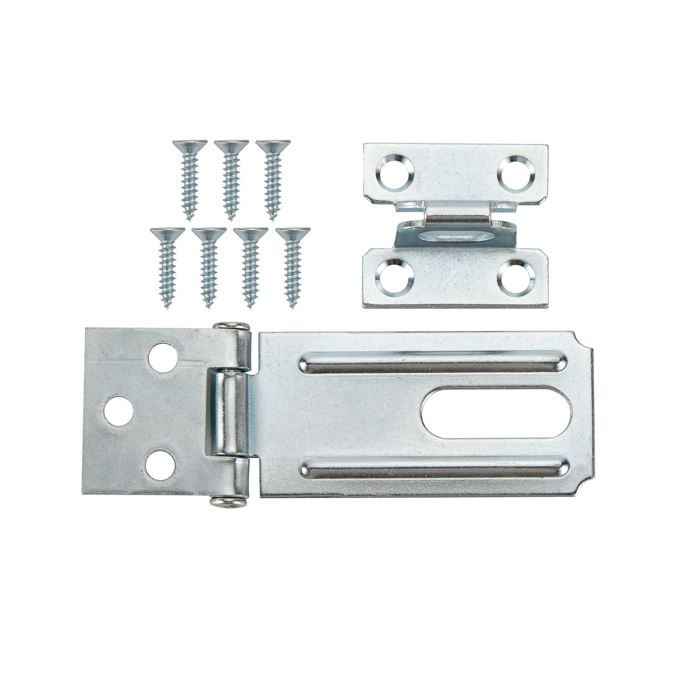 (2 pack) Hyper Tough 3.5 in. Horizontal Staple Safety Hasp, Zinc Plated