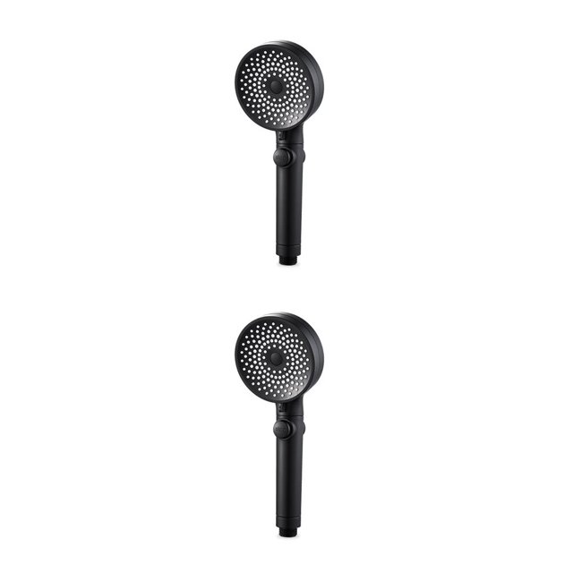 Ounissouiy Cabezal de ducha de mano, 3 modos de aumento de presión, ventilador Turbo, cabezal de ducha, lavable, Universal, parada de una tecla, rociador Negro 2piezas Ounissouiy CBP191551