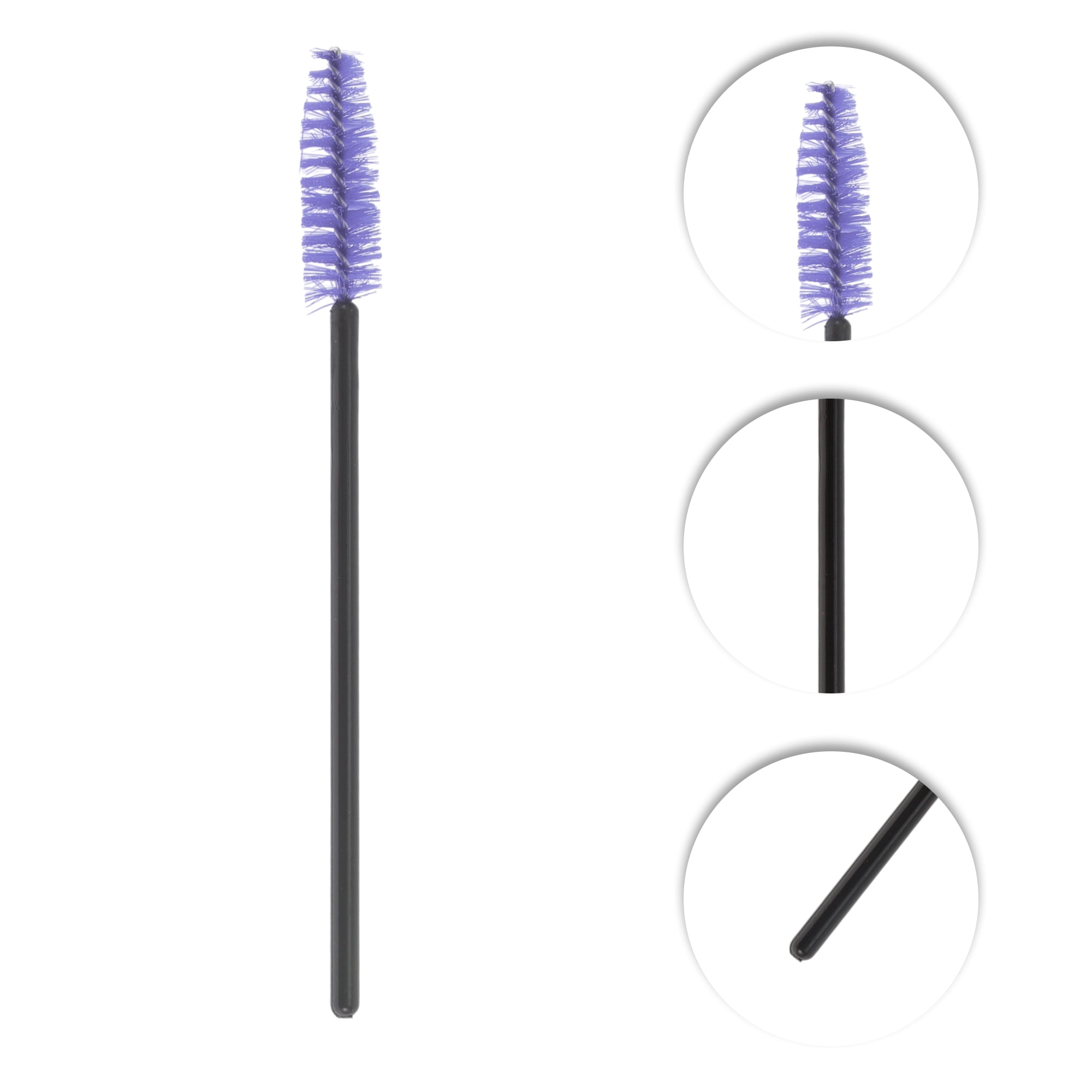 Unique Bargains Convenient Eyebrows Brushes for Travel 50 Pcs Black, Purple