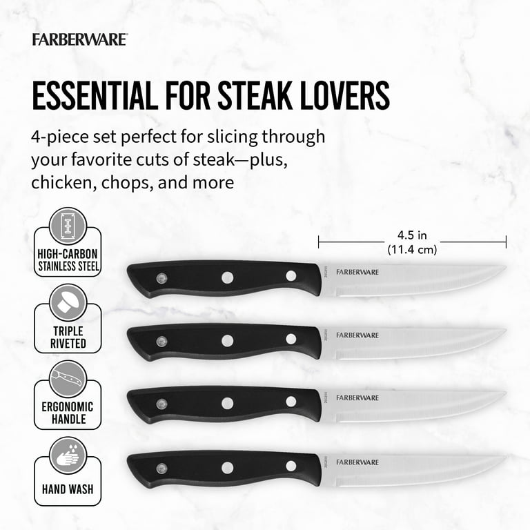 5 inch Vintage Steak Knives, 4-Piece Sets, Fine-Edge or Serrated
