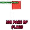 Johnson Level & Tool 3350-O Stake Flags, Glo Orange, 100-Bundle