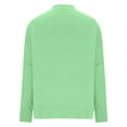 thumbnail image 7 of Duoif Sweaters for Women Trendy Women's Solid Color Fashion Casual Loose Knitted Split Round Neck Pullover Sweater Women's Sweaters Womens Tops Green M, 7 of 7