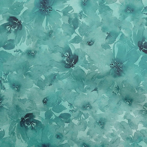 oneOone Polyester Spandex Turquoise Blue Fabric Abstract Floral Quilting Supplies Print Sewing Fabric By The Yard 56 Inch Wide-1ra