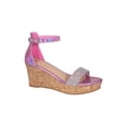 thumbnail image 1 of Sandalias casuales de plataforma con diseño de tiras cruzadas con diamantes en uniclor con correa ajustable al tobillo para mujer, 1 of 5