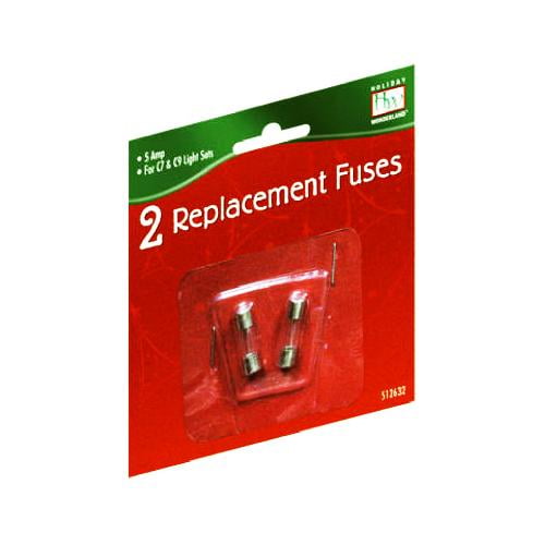 Replacement Fuse, For std Xmas C7 & C9 Light Set, 5 Amp, 2 PK., Noma