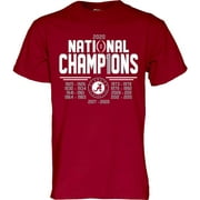 Blue Mens Alabama Crimson Tide National Champs T Shirt 2020-2021 Number 1
