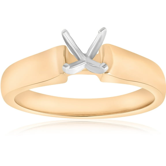 Pompeii 14K Yellow Gold Cathedral Semi Mount Engagement Ring Setting (,)