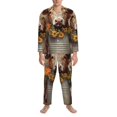 thumbnail image 3 of Balery Bucket Flower Cow Pijama para Hombre de Dos Piezas con Manga Larga, Conjunto de Dormir y Descanso Suave con Bolsillos-X-Large, 3 of 7