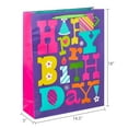 thumbnail image 2 of Multicolor Happy Birthday Paper Gift Bag, 14.5" x 18", by Way To Celebrate, 2 of 6
